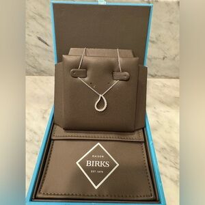 Birks - Silver Diamond Pendant Necklace